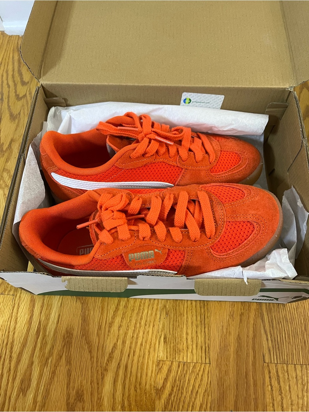 Puma Kids' Orange Suede & Mesh Sneakers